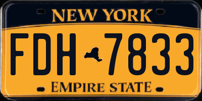 NY license plate FDH7833