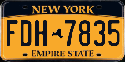 NY license plate FDH7835