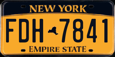 NY license plate FDH7841