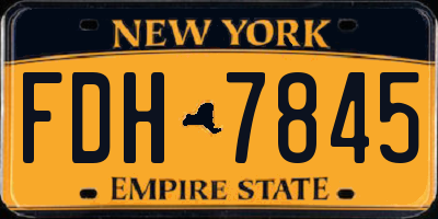 NY license plate FDH7845