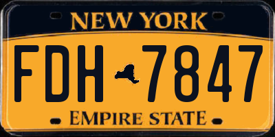 NY license plate FDH7847