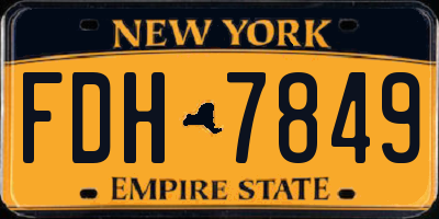 NY license plate FDH7849