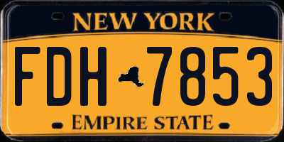 NY license plate FDH7853