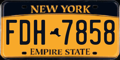 NY license plate FDH7858