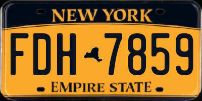 NY license plate FDH7859