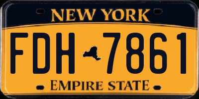 NY license plate FDH7861