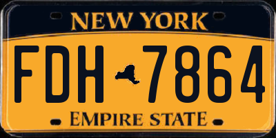NY license plate FDH7864