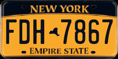 NY license plate FDH7867