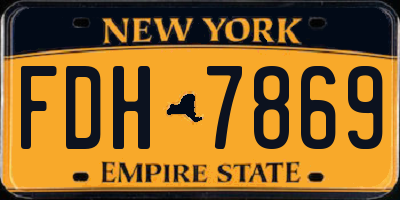 NY license plate FDH7869