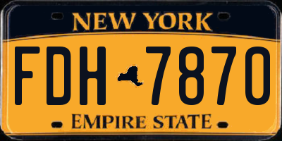 NY license plate FDH7870