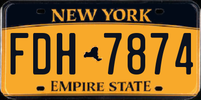 NY license plate FDH7874