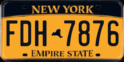 NY license plate FDH7876