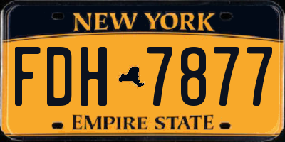 NY license plate FDH7877