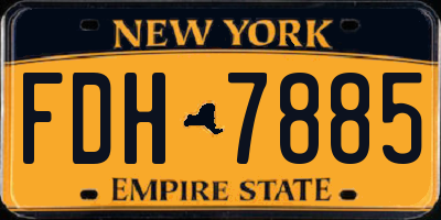 NY license plate FDH7885