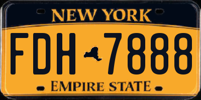 NY license plate FDH7888