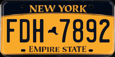 NY license plate FDH7892