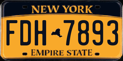 NY license plate FDH7893