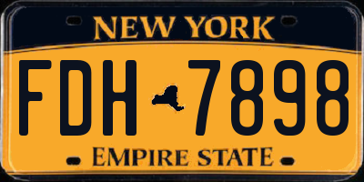 NY license plate FDH7898