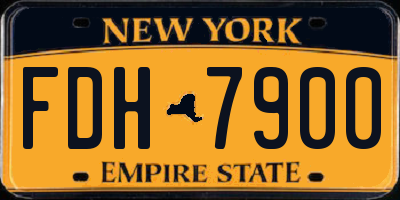 NY license plate FDH7900