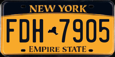 NY license plate FDH7905