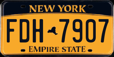 NY license plate FDH7907