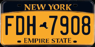 NY license plate FDH7908