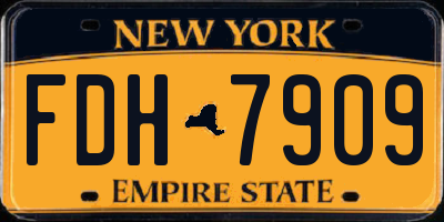 NY license plate FDH7909