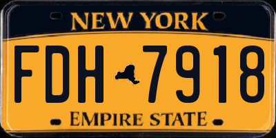 NY license plate FDH7918