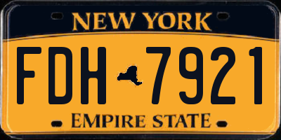 NY license plate FDH7921