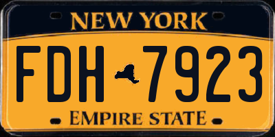 NY license plate FDH7923