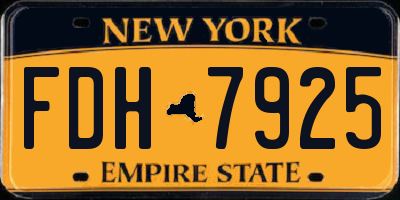NY license plate FDH7925