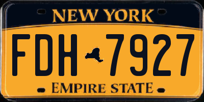 NY license plate FDH7927