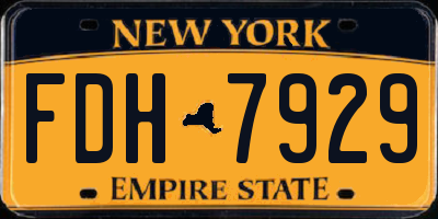 NY license plate FDH7929