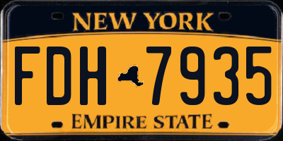 NY license plate FDH7935