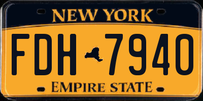 NY license plate FDH7940