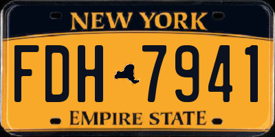 NY license plate FDH7941