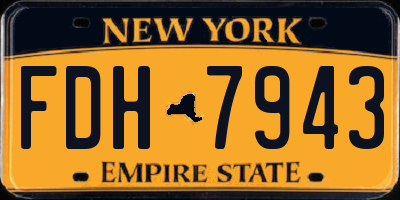 NY license plate FDH7943