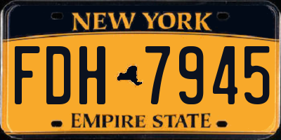 NY license plate FDH7945