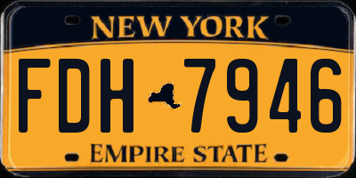 NY license plate FDH7946