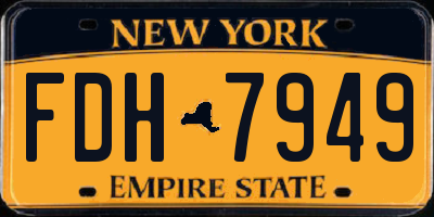 NY license plate FDH7949