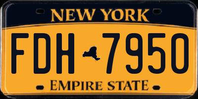 NY license plate FDH7950