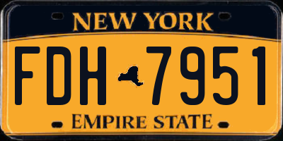 NY license plate FDH7951