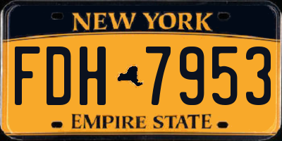 NY license plate FDH7953