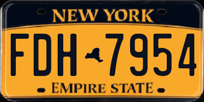 NY license plate FDH7954