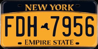 NY license plate FDH7956