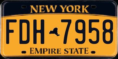 NY license plate FDH7958