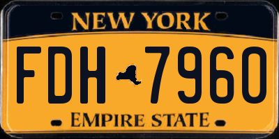 NY license plate FDH7960
