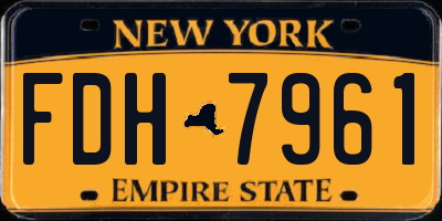 NY license plate FDH7961