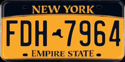 NY license plate FDH7964