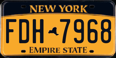 NY license plate FDH7968